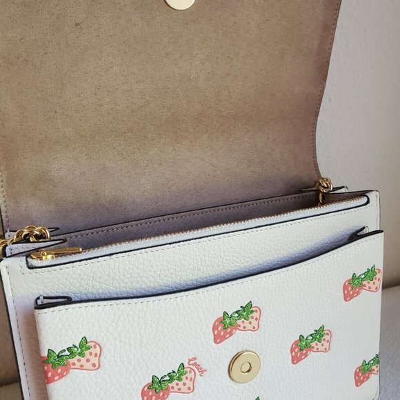 2022 Coach Klare Crossbody With Strawberry Print CB599 - Picture 7 of 9